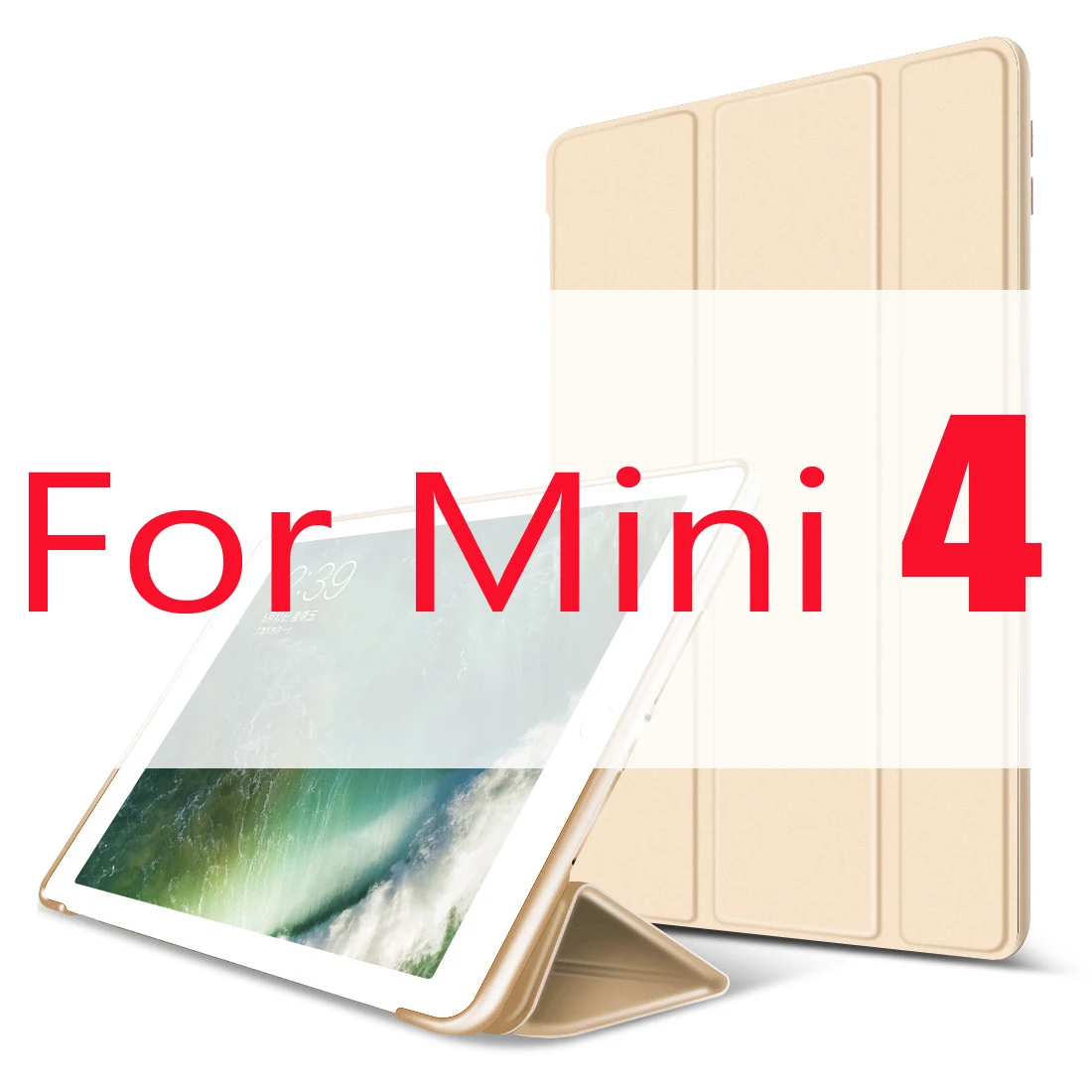 Gold For Mini 4 Чехол для iPad Mini 4 3 2 1 чехол из искусственной кожи Силиконовый мягкий чехол для iPad Mini 2 5 чехол Funda - Цвет: Gold For Mini 4