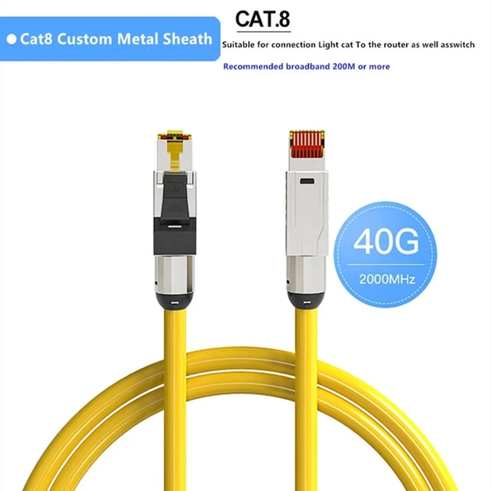 Cable de red RJ45 Cat8, conector engarce Ethernet de 40Gbps y 2000MHz, Cables de fibra óptica, Cable de enrutador de 15M, 20M, 25M, y 50M| - AliExpress
