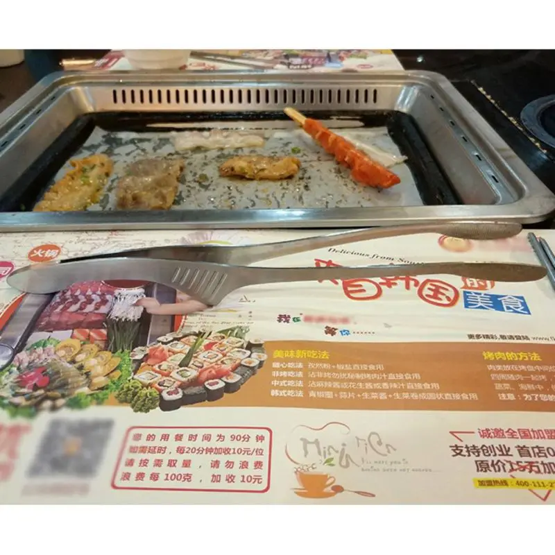 Зажим для барбекю выпуклая нержавеющая сталь мясо стейк хлеб еда Тонг для наружного кемпинга