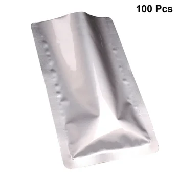 

100pcs Aluminum Foil Mylar Bags Flat Vacuum Sealing Bag Food Storage Pouches Heat-resistant Packaging Bag (15x20cm)