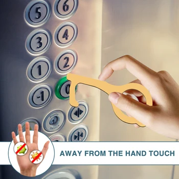 

Portable Press Elevator Tool Hygiene Hand Antimicrobial Brass Contact-free EDC Door Opener Door Handle Keychain Door Opener