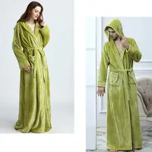 Фланелевый Халат, мужские халаты, для влюбленных, зимнее кимоно, пижама, термальная, с капюшоном, удлиненная, утолщенная, теплая, новая, осенняя, домашняя одежда