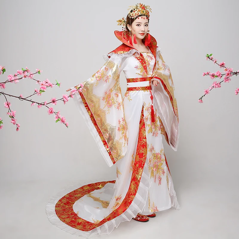 Женский оригинальный костюм Hanfu в китайском стиле древний династии Wu Zetian Han и Tang