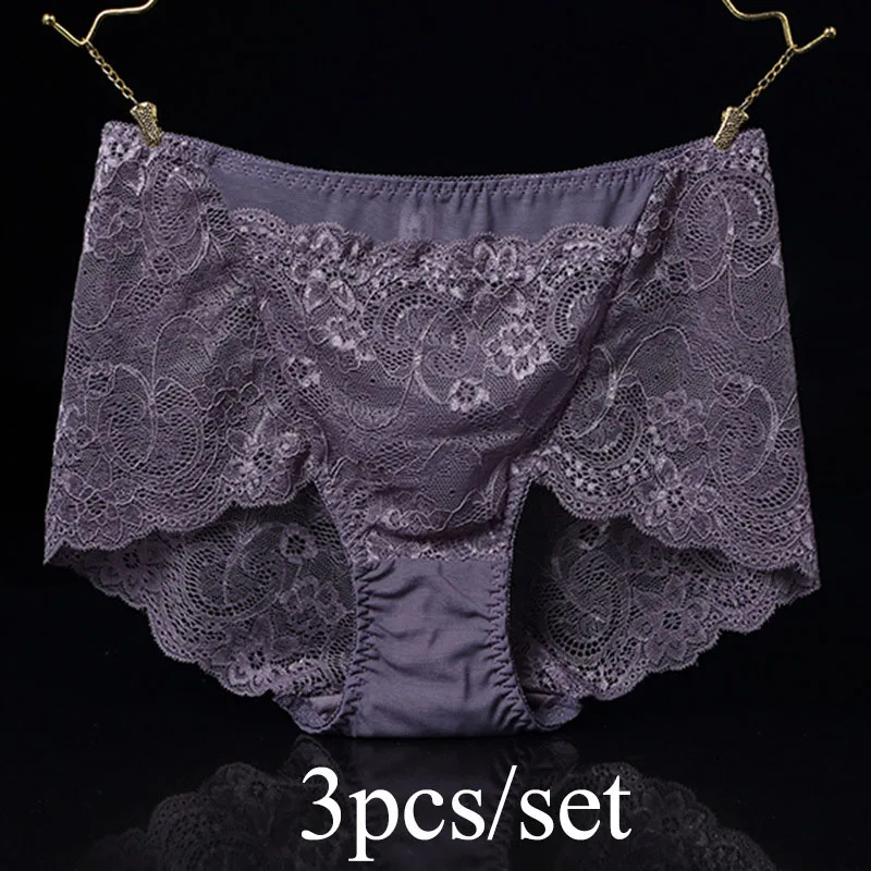 G 3pcs 3 шт./лот, сексуальные кружевные трусики для женщин, бесшовное белье, высокая посадка, стринги, трусы, прозрачные трусы, женское нижнее белье# F - Цвет: G 3pcs