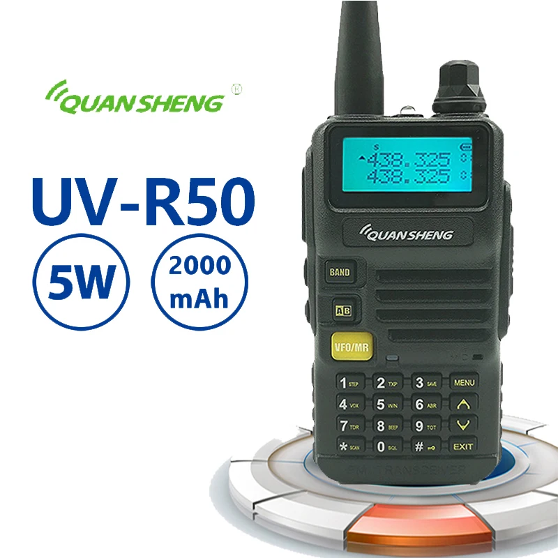 Новинка Quansheng UV-R50 портативная рация UHF VHF Двухдиапазонная 5 Вт двухсторонняя рация 2800 мАч длинный режим ожидания портативная рация