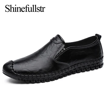 

big size leather shoes men loafers slip on chaussure homme cuir driving mens spring autumn casual male mocassin footwear 38-48