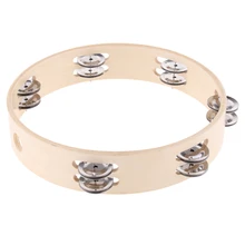 10 дюймов деревянные двухрядные Jingle Bell музыкальная Тамбурины ударный вечерние KTV