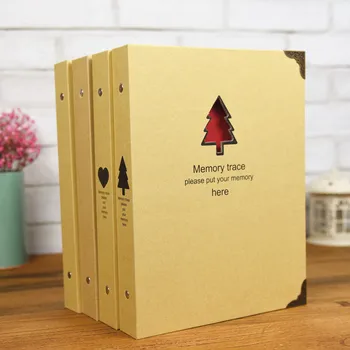 

Red Card DIY Handmade Scrapbook Photo Album Lovers Album Photo 5 Baby Growth Souvenir Memorial Album Photo Family Memory Record