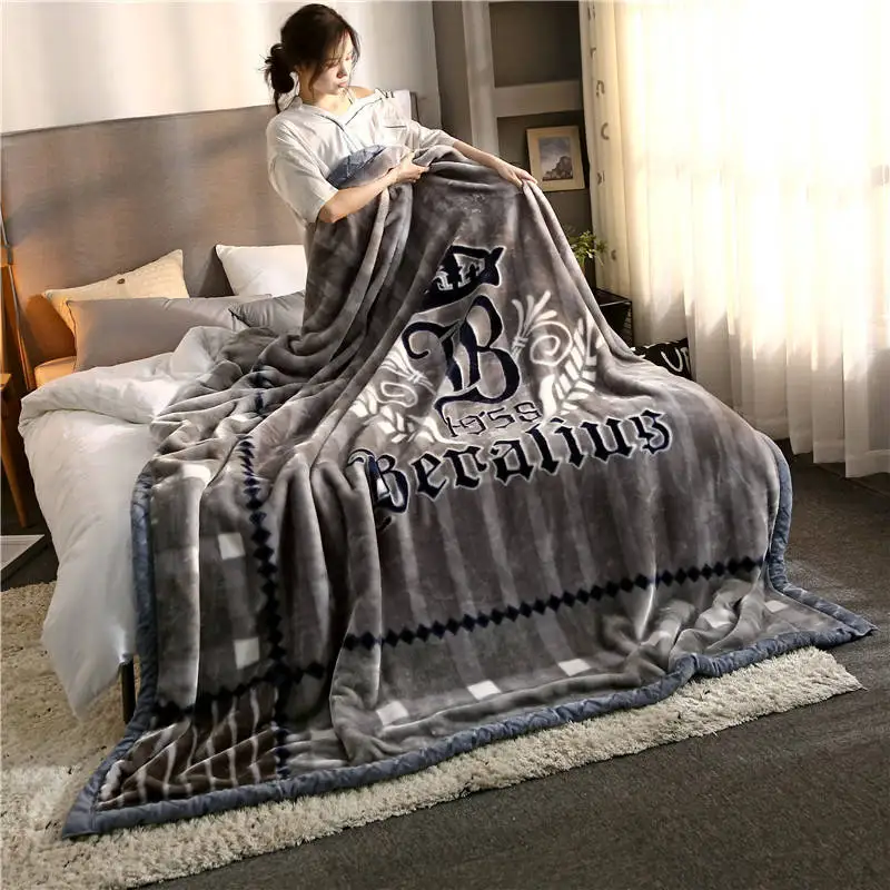 Современное одеяло Raschel s, мультяшное теплое одеяло, утолщенное фланелевое одеяло, постельные принадлежности, диван, офисное одеяло для взрослых и детей, одеяло King size - Цвет: ybsl