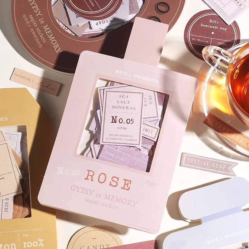 Pegatinas de papelería Kawaii, planificador diario de Song of the wander, pegatina para móvil decorativa, álbum de recortes, pegatina para manualidades, 40 Uds.