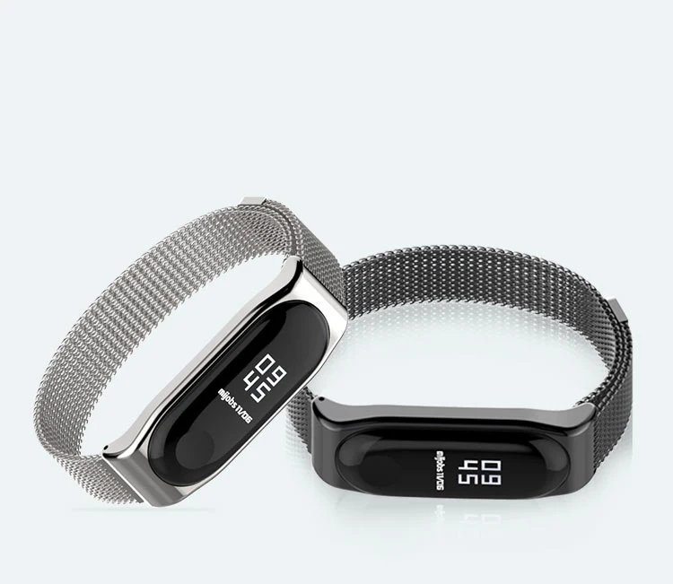 Магнитный ремешок универсальный для xiaomi mi band 3 4 браслет из нержавеющей стали для xiaomi Браслет замена металлический браслет mi band 3