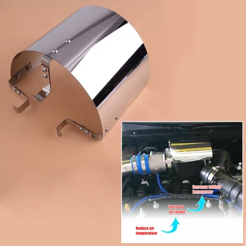 

CITALL Stainless Steel Universal 2.5"-3.5" Air Intake Filter Heat Shield Cover Protector Compartment