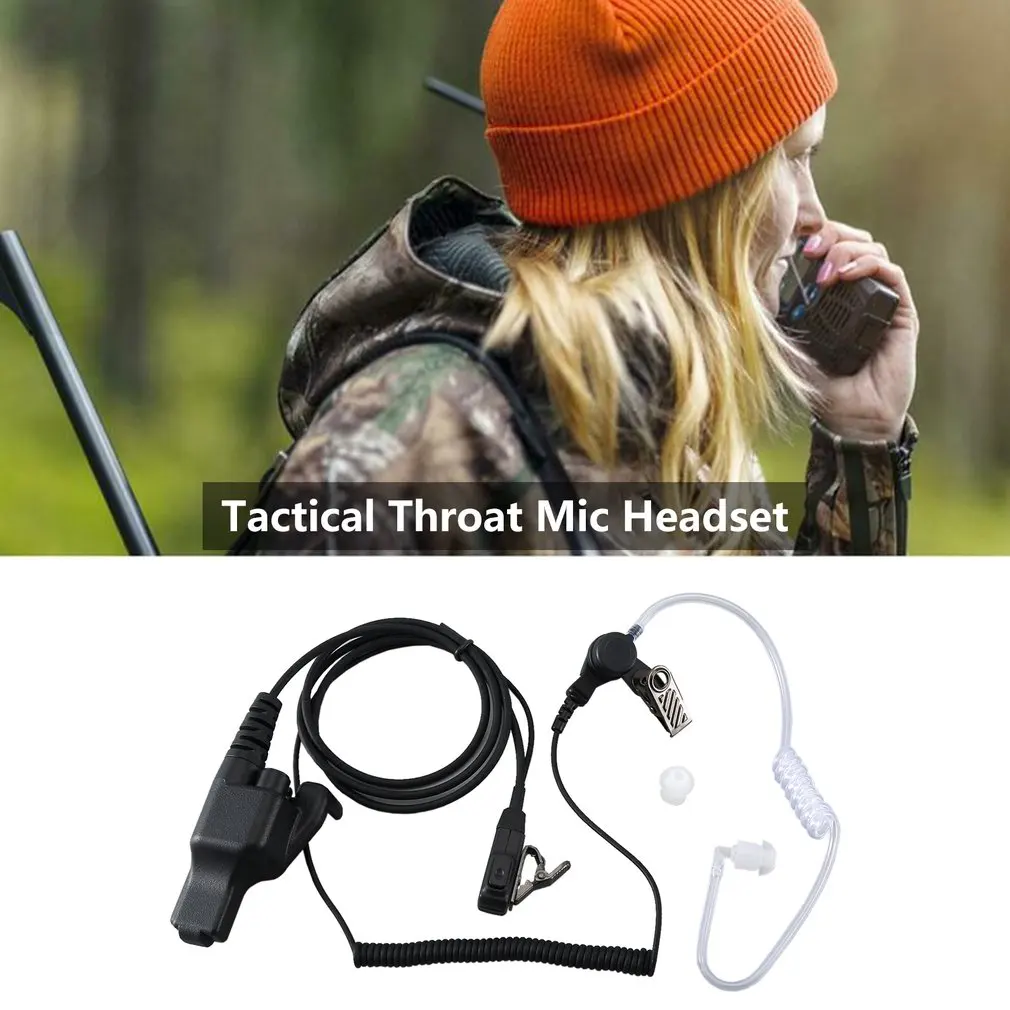 For Motorola XTS3000 Walkie talkie Headset Throat Mic Vacuum Sound Transmission CS Headset Extendable Throat Microphone