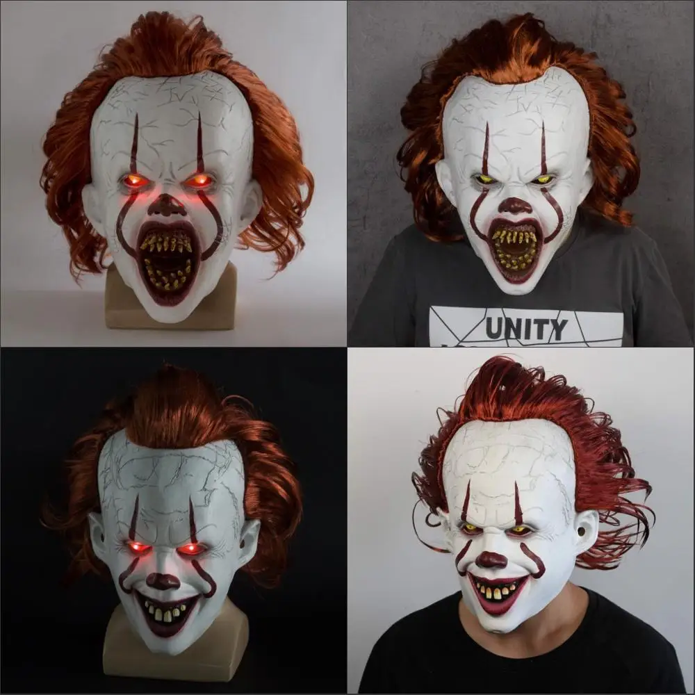Led Hotcoser It: Chapter Two Pennywise Клоун Маска шутливые маски Костюм Хэллоуин косплей для