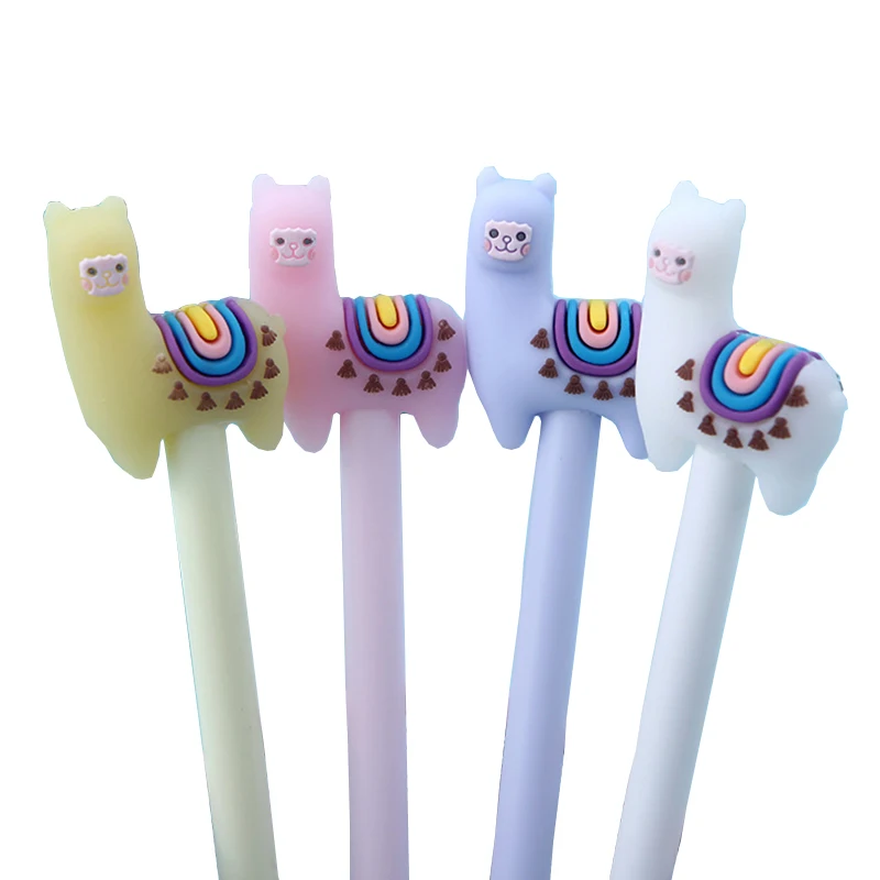 12Pcs/Bulk Japanese Elegant Alpaca Pens Lamb Kawaii Gel Pen Cute Funny Kids Girl Stationery Ballpoint School Kawai Stuff Thing