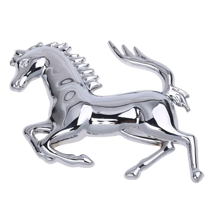 Silver Tone Horse Logo Emblem Badge 3D Sticker for Car | Дом и сад