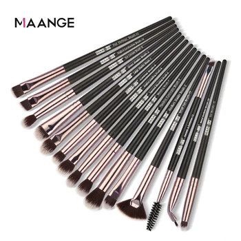 

MAANGE 15 Pcs Pro Makeup Brushes Set For Powder Concealer Blending Eyeshadow Eyeliner Eyebrow Cosmetic Make Up Brush Tools Kits