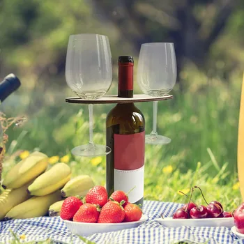 35 # drewniany pojemnik na wino zewnętrzna butelka kempingowa szklany stojak na wino wielofunkcyjny pojemnik na wino plażowe przyjęcie świąteczne Organizador tanie i dobre opinie ISHOWTIENDA CN (pochodzenie) Na stanie as show