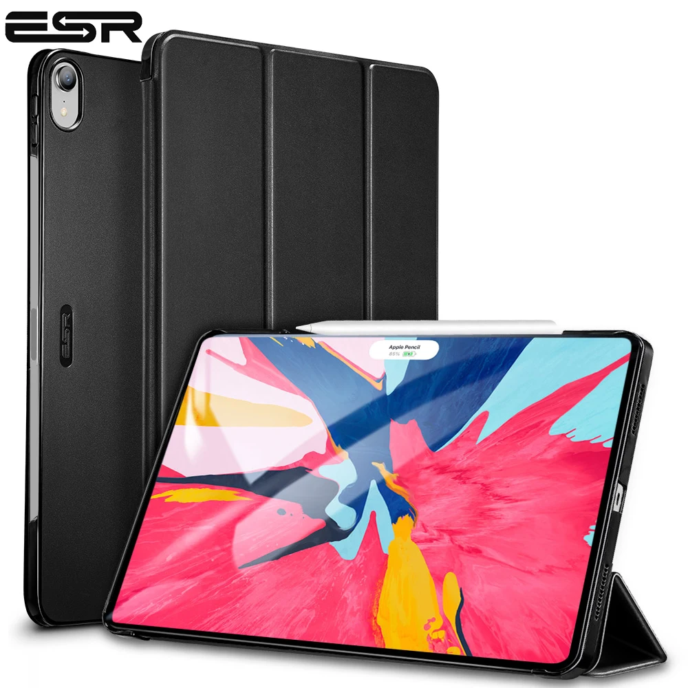

ESR Case for iPad Pro 11 2018 Cover PU Leather Transparent PC Back Ultra Slim Light Weight Trifold Smart Cover for iPad Pro 11