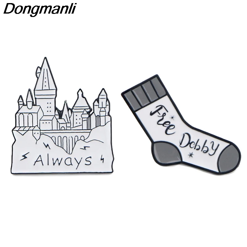 P4616 Dongmanli волшебный замок всегда металлические эмалированные броши на булавке