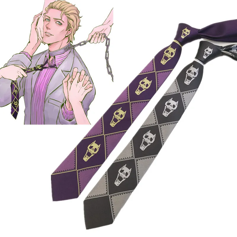

JoJo's Bizarre Adventure Neck Tie JOJO Cosplay Costume Ties KILLER QUEEN Heavens Door Kira Yoshikage Tie Halloween Party Gift