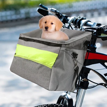 

Bicycle Basket Bags Foldable Pet Dog Cats Cycling Top Tube Front Carrier Pouch Household Animal Cats Decoration