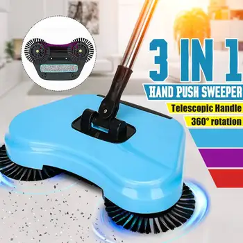 

3 in 1 Household Lazy Cleaning Hand Push Automatic Sweeper Including Broom/Dustpan/Trash Cleaner Without Electricity Environment