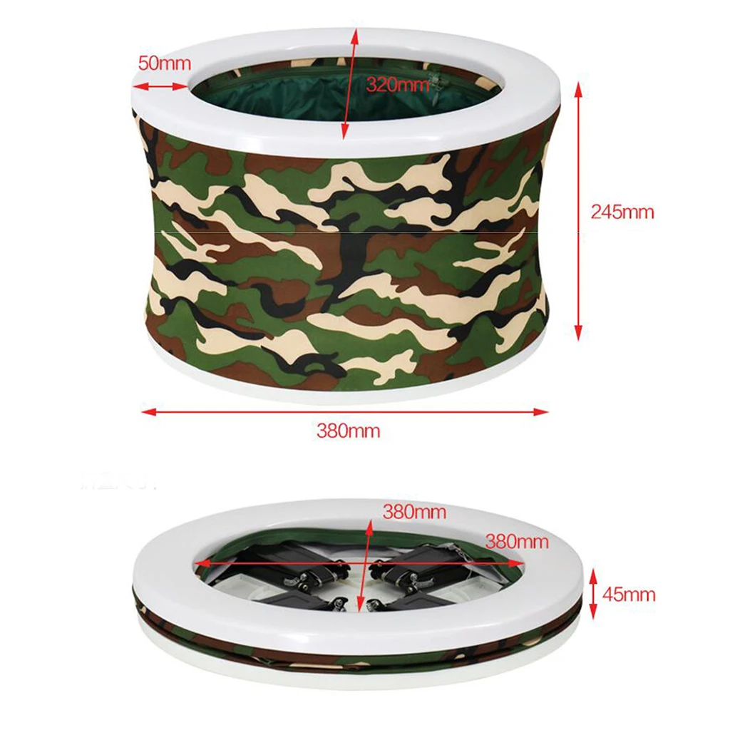 Portable Adults Folding Toilet Car Commode Outdoor Indoor Toilet Bucket Toilet Seat for Camping Hiking Trips