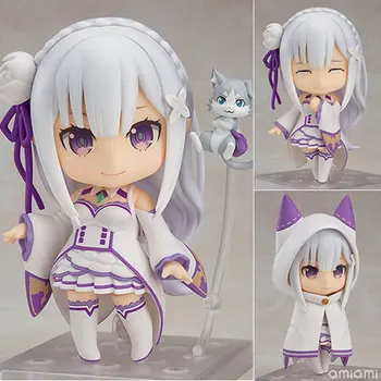 

10cm Re:life In A Different World From Zero Emilia Q Posket Action Figure Movable Joints Face Change Collectible Anime Figurine