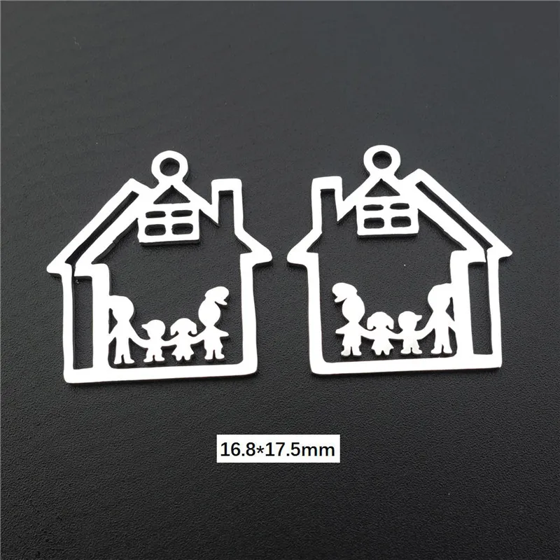 4 familiers house Подвески из нержавеющей стали, компонент, семейный дом Иисуса Vingin, Мэри, Йога, любовник, череп, глаз, ангел, ручная подвеска, ювелирное изделие - Окраска металла: 4 familiers house