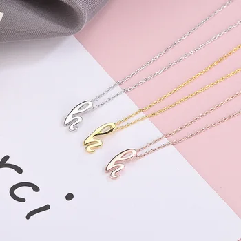 

Ms Necklace Korean Simple Exquisite Sterling Silver Letter Clavicle Chain Pendant Valentine Day Gift Girl Neck Jewelry Accessori