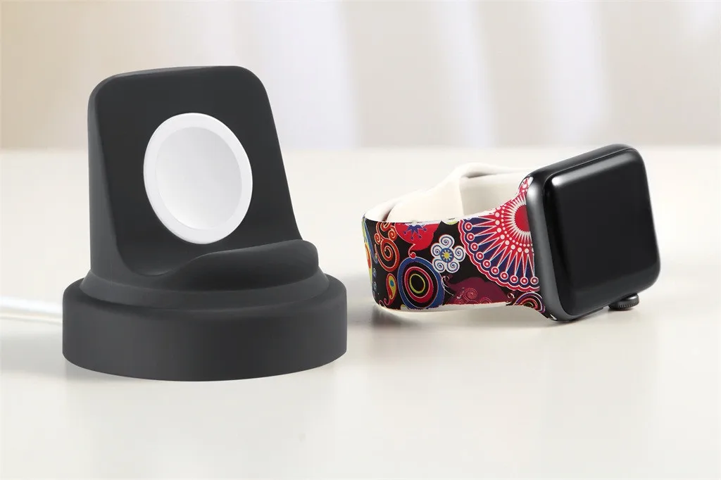 Роскошная подставка-держатель для Apple Watch 1, 2, 3, 4, 38 мм, 42 мм, силиконовый кронштейн, Подставка для зарядки, подставка для спортивных часов
