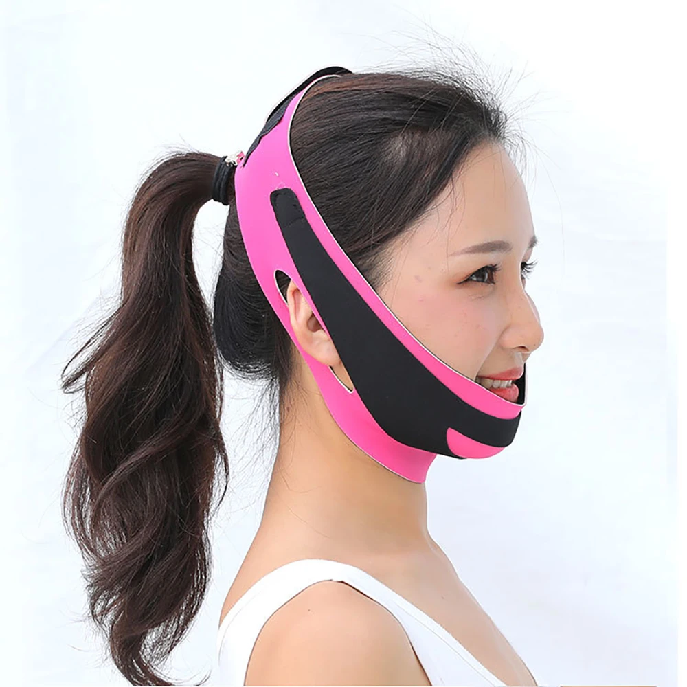 Elastic Face Slimming Bandage V Line Face Shaper Women Chin Cheek Lift Up Belt Facial Massage Strap Face Skin Care Beauty Tools Face Belts Skin Care_voghion.com