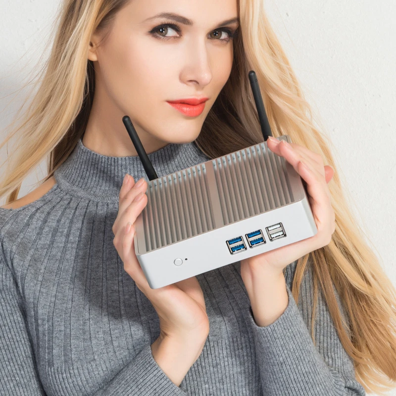 XCY безвентиляторный мини ПК Intel Core i3 7100U i5 7200U HDMI VGA 300 Мбит/с Wi Fi Gigabit Ethernet Windows 10 Linux