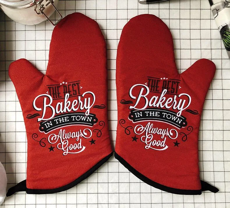Baking Перчатки в европейском стиле, устойчивые к высоким температурам, модные красивые перчатки для выпечки, печи для барбекю, микроволновой печи, антиобжимные перчатки, 1 пара - Цвет: Baking