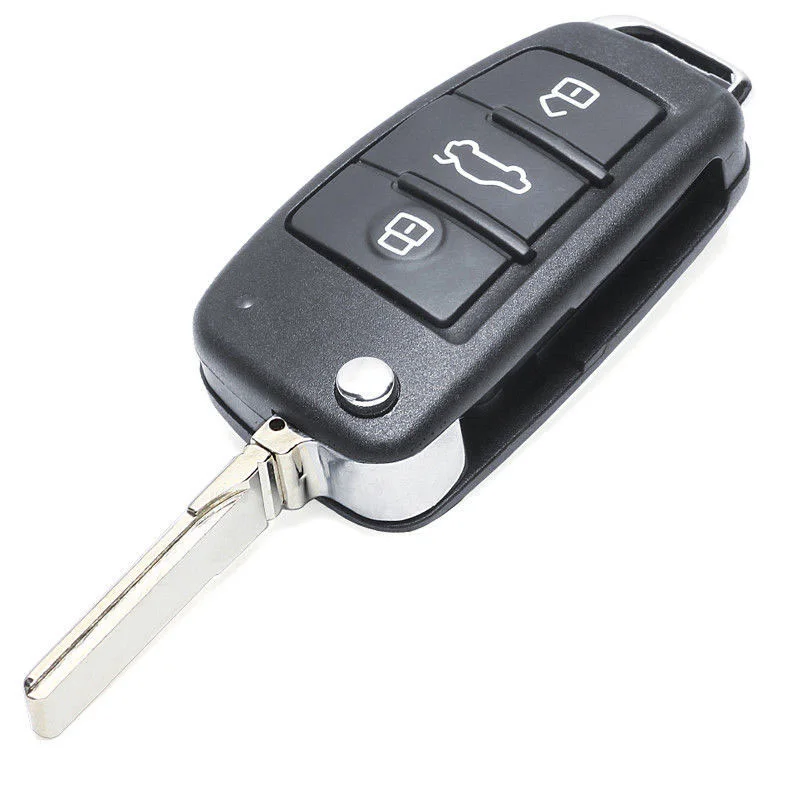 KEYECU FLIP CAR REMOTE KEY 3 BUTTONS 433MHZ ID48 FOR AUDI A4 QUATTRO RS4 S4 2005 2006 2007 2008 2009 8E0 837 220Q / 220K / 220D