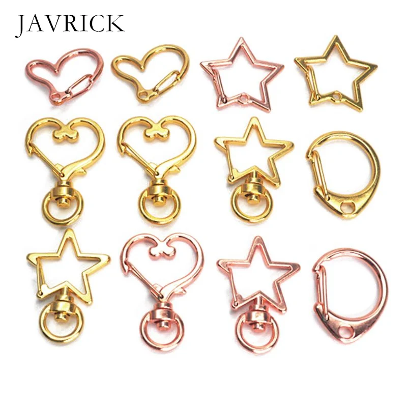 

5Pcs Metal Snap Hook Lobster Clasps Lanyard with Keyring DIY Keychain Accessories Supplies Jewelry Making Tool