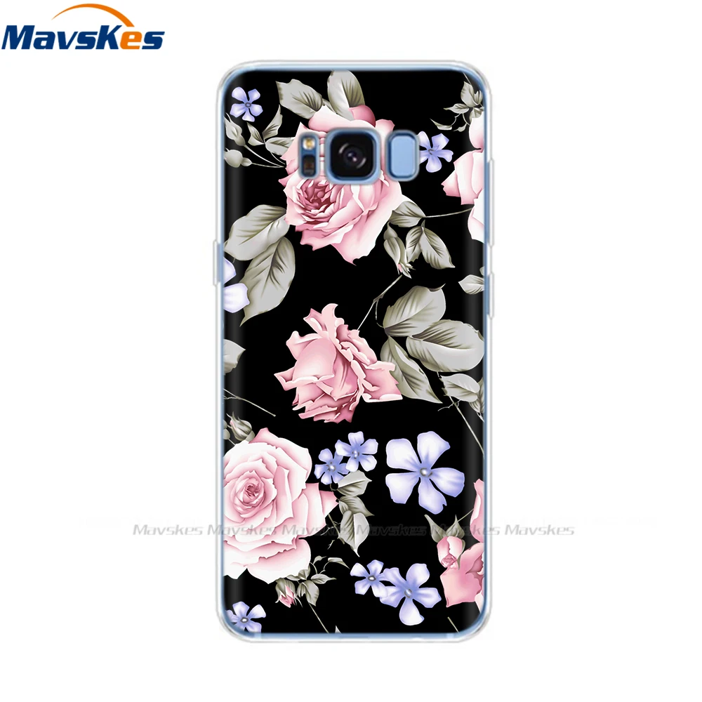 Soft TPU Case for Samsung Galaxy S8 Cute Flower Cat Phone Cover 360 Full Protective Coque for SamsungS8 GalaxyS8 Plus S8+ Funda samsung silicone case Cases For Samsung