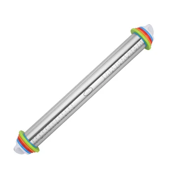 

Christmas Rolling Pin Stainless Steel Rolling Pin Adjustment Thickness Scale Face Stick Leather Material Kneading Tool Rolling