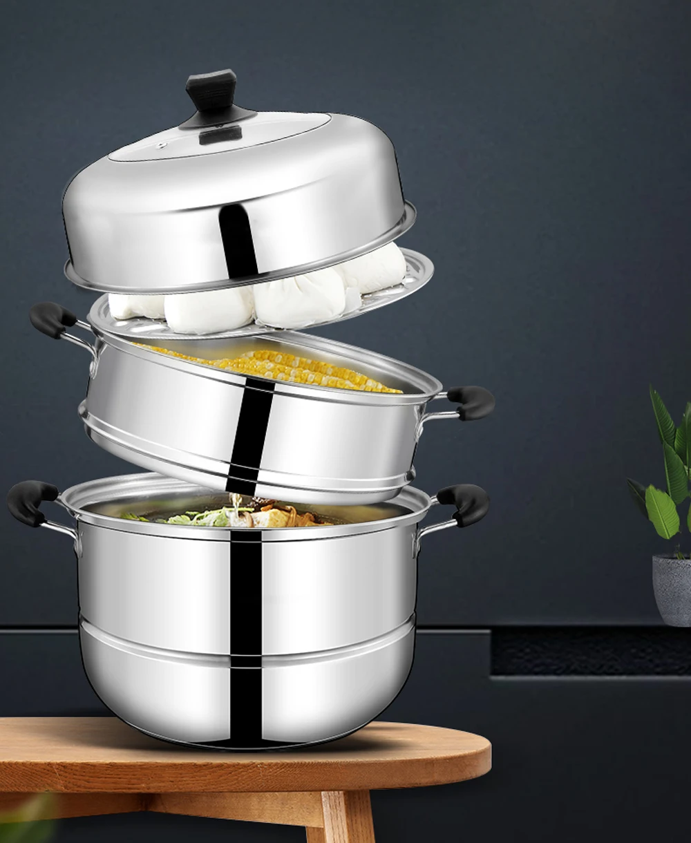 Двухслойный Пароварка из нержавеющей стали двухслойная трехслойная