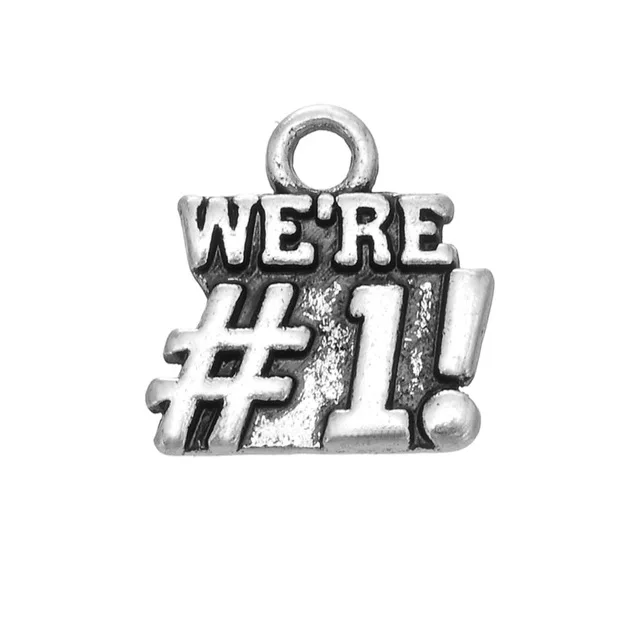 

Zinc Alloy We're No.1 Words Message Charm