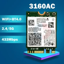 Dual Band Wireless-AC 3160NGW 3160AC 3160NGWAC NGFF 433M+BT4.0 Wireless Card FRU:04X6034 for IBM Y40 Y50 E10-30 E455 E555