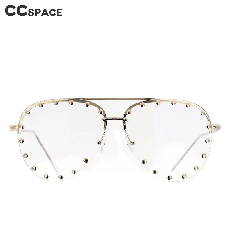 45202 Ladies Metal Rivet Pilot Sunglasses Women Luxury Personality Glasses  Designer Eyewear Transparent UV400 - AliExpress