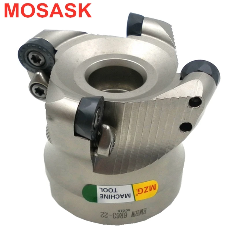 MOSASK лезвие из твердого сплава RP EMRM адаптер EMRW5R50-22-4T запирающая режущая головка CNC круглый нос торцевая фреза