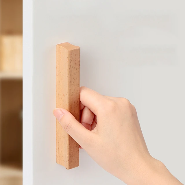 2 manijas de madera para puertas de gabinete de cocina, tiradores de  muebles de armario, pomos de cajones, manijas de herraje para armarios.  Perillas