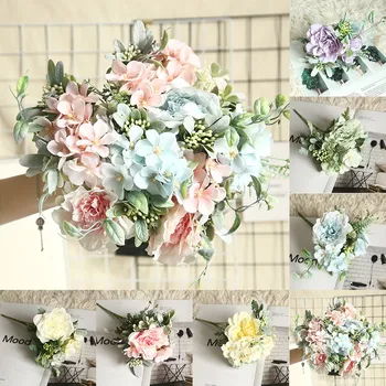 

Multicolor Artificial Fake Plastic Plant Fake Flowers For Home Garden Wedding Decoration Hand Holder Bouquet Simulation Ornament