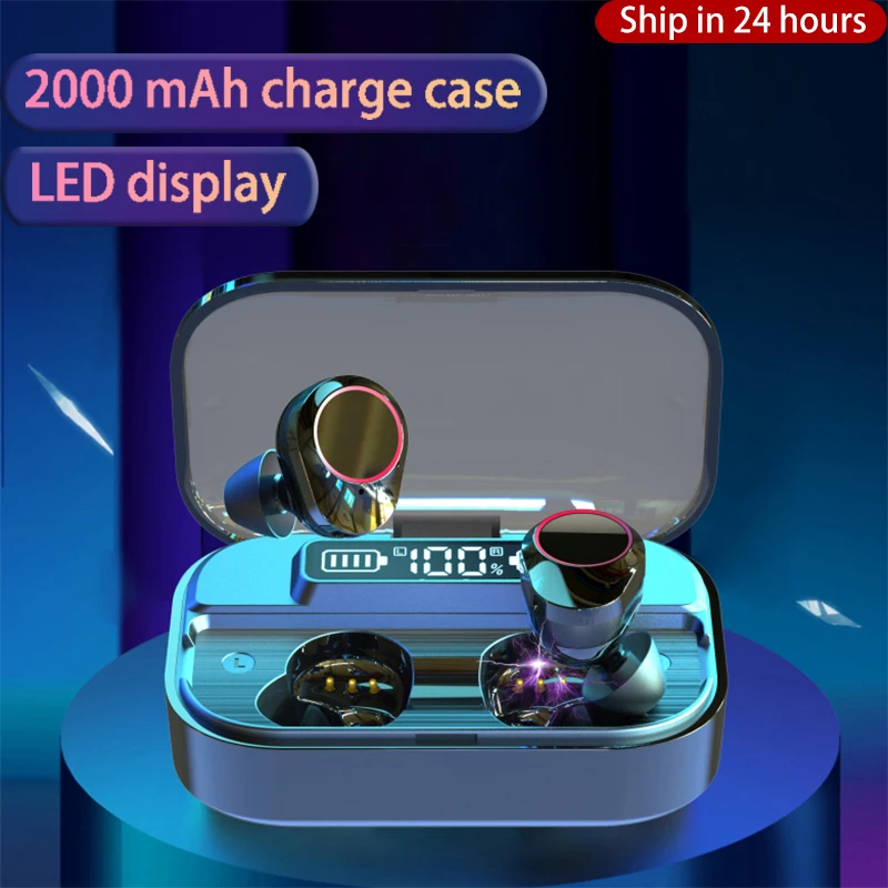 2020 Новые Bluetooth наушники TWS беспроводные 2000 мАч 9D HIFI сенсорные спортивные