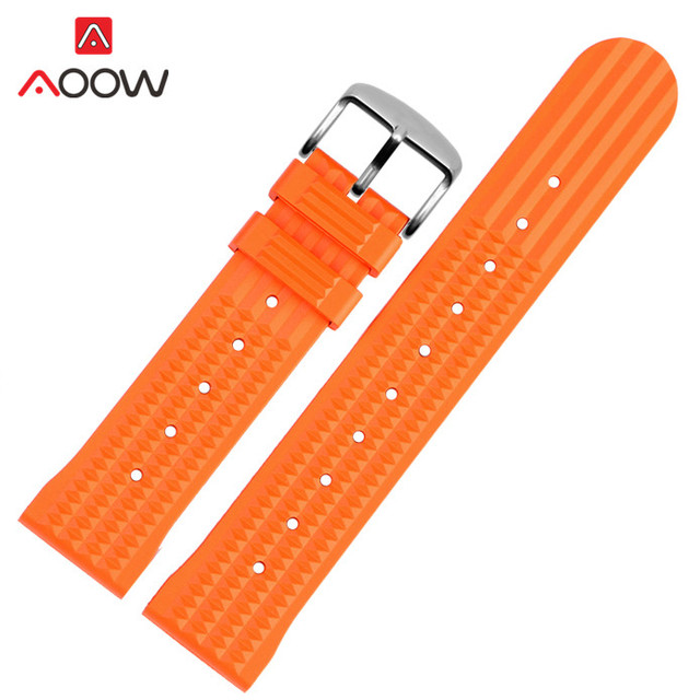 22mm Silicone Sport Strap Diving Waterproof Watchband Men Rubber Replacement Bracelet Watch Band for Seiko 007 Green Blue