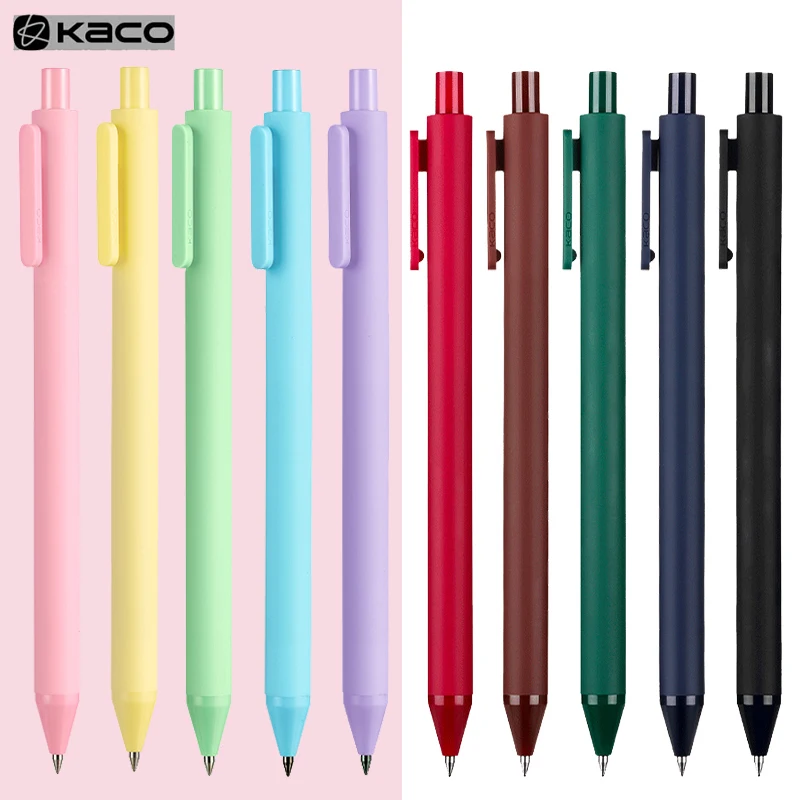 Kaco макароны конфеты Красочная ручка Mi pen 0 5 мм черные чернила плавное письмо