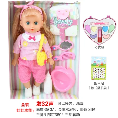 

2020 Kids Toys Interactive Makeup Baby Dolls 32 CM Mini talking reborn Doll 3D eyes with With Clothes Shoes For Girls cry babies